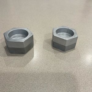 Cement votive candle holders set of 2